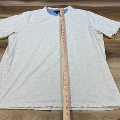Tahari Pocket T-Shirt Mens XL Minimalist Cotton Blend Regular Fit Heather beige