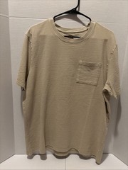 Common People Waffle Knit Tee Shirt Ribbed Stone/Tan Size Large NWT $75