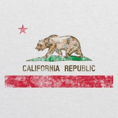 California Flag State Pride Hometown Triblend Mens T-Shirt – Heather White