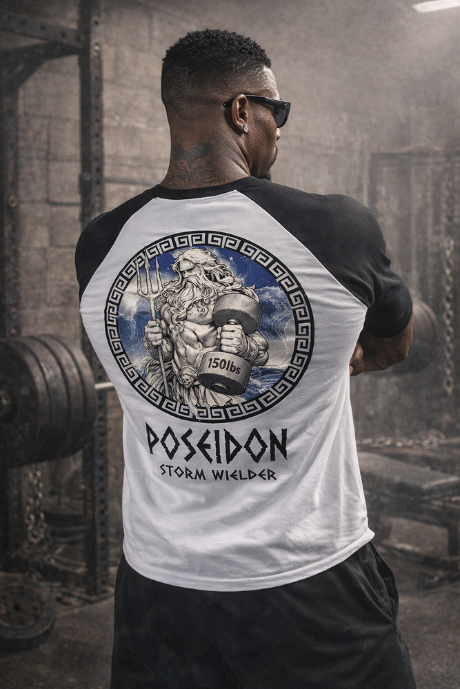 Iron Gods Poseidon Storm Wielder Shirt, Mens Gym Shirt, Gym Clothing, Pump Cover