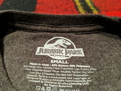 Jurassic Park Distressed Official Movie Logo T-Shirt Small Charcoal Heater Gray