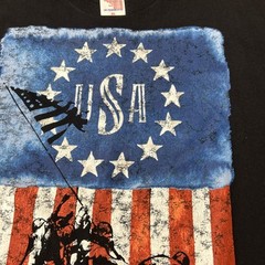 Vintage Bayside USA T Shirt Men’s Size XL Black Y2K America