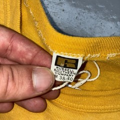 True Vintage Russell Southern Shirt Solotar Swimmers 60s Yellow Distressed M