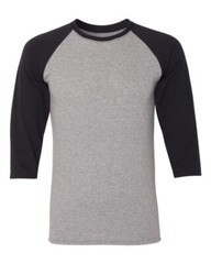 JERZEES 601RR Unisex Triblend Three-Quarter Raglan Baseball T-Shirt