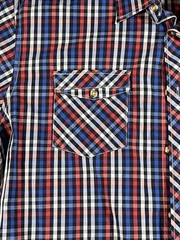 Stacy Adams Men Shirt Short Sleeve Plaid Button Up XL Red White Blue B-8