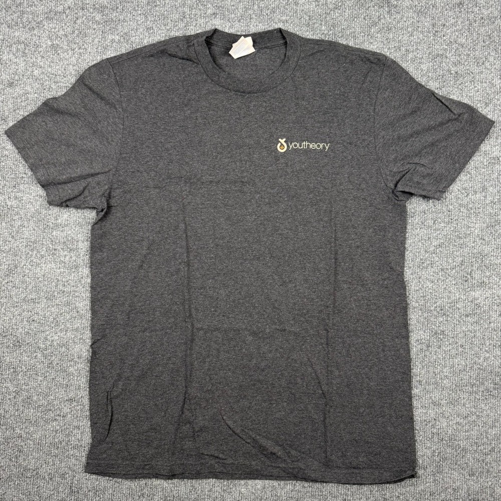 Port & Company Youtheory T-Shirt Men’s Medium Gray Short Sleeve Tri-Blend Soft