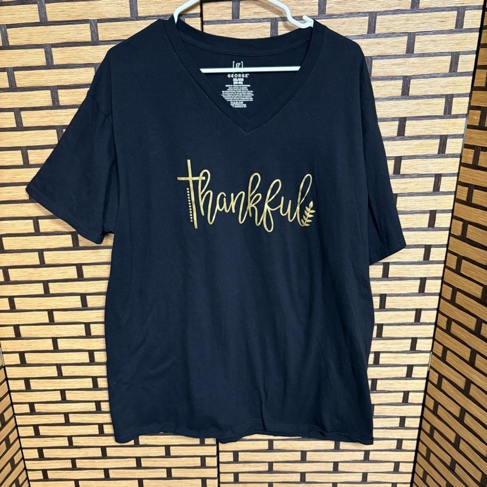 George Black Thankful Longer Length V Neck Size 2X