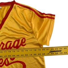 Average Joes Men’s Size M Dodgeball Yellow V-Neck Costume Satin Shirt Jersey