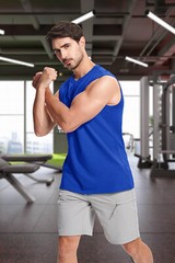 Mens Casual Workout Tank Gym Cotton Sleeveless Quick Dry Swim Sport Muscle Shirt