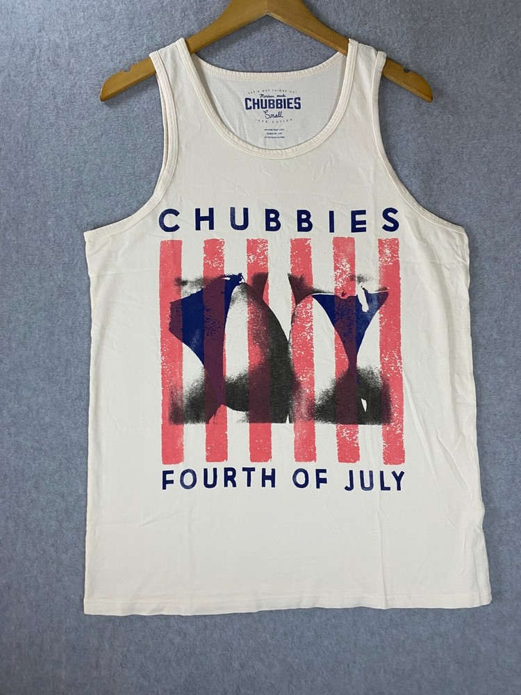 Chubbies Tank Top Men’s Small USA Cotton Beach Muscle Tee Butts 4th Of July