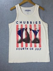 Chubbies Tank Top Men’s Small USA Cotton Beach Muscle Tee Butts 4th Of July