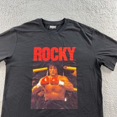 NEW Rocky T Shirt Mens Medium Black Graphic Tee Topman Sylvester Stallone Boxing
