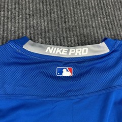 Nike Pro Dri-FIT MLB Authentic Collection Baseball Shirt Grey Blue 880659-481 L