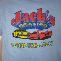 Vintage Single Stitch 80s Jacks Used Auto Parts Junkyard T Shirt Mens Size Large