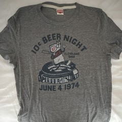 Homage 10 Cent Beer Night T Shirt Mens Size Medium Gray Cleveland Ohio