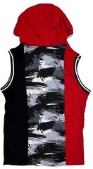 Ecko Unltd Men’s Hoodie T-Shirt Stitch Panel Sleeveless Tee in Red/Black Small