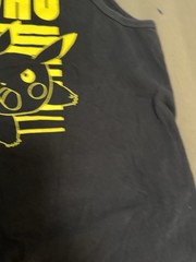 Pokemon Pikachu Tank Top Black Yellow 2014 Sleeveless Graphic Medium