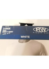 RW Rugged Wear Men’s 3 PACK WHITE CREW T-SHIRT, Short Sleeve Tagless Choose Size