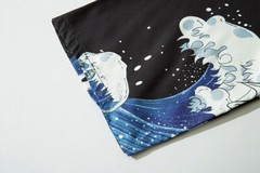 Niepce Streetwear Japanese Black Kimono Graphic Tee Samurai Short Sleeves Shirt