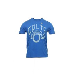 Junk Food Mens Crew Neck T-Shirt Blue 100% Cotton Solid Graphic Indianapolis Col