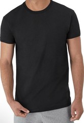 7 Pack Mens Stay-Tucked 100% Cotton Crew T-Shirts Best Undershirts XL Black NEW