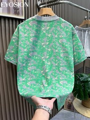 Men Camouflage Tie Dye Cotton Crew Neck T-Shirt Short Sleeve Casual Summer Tee