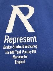 Represent Blue Logo Graphic T Shirt Design Studio Workshop Portugal Oversized M