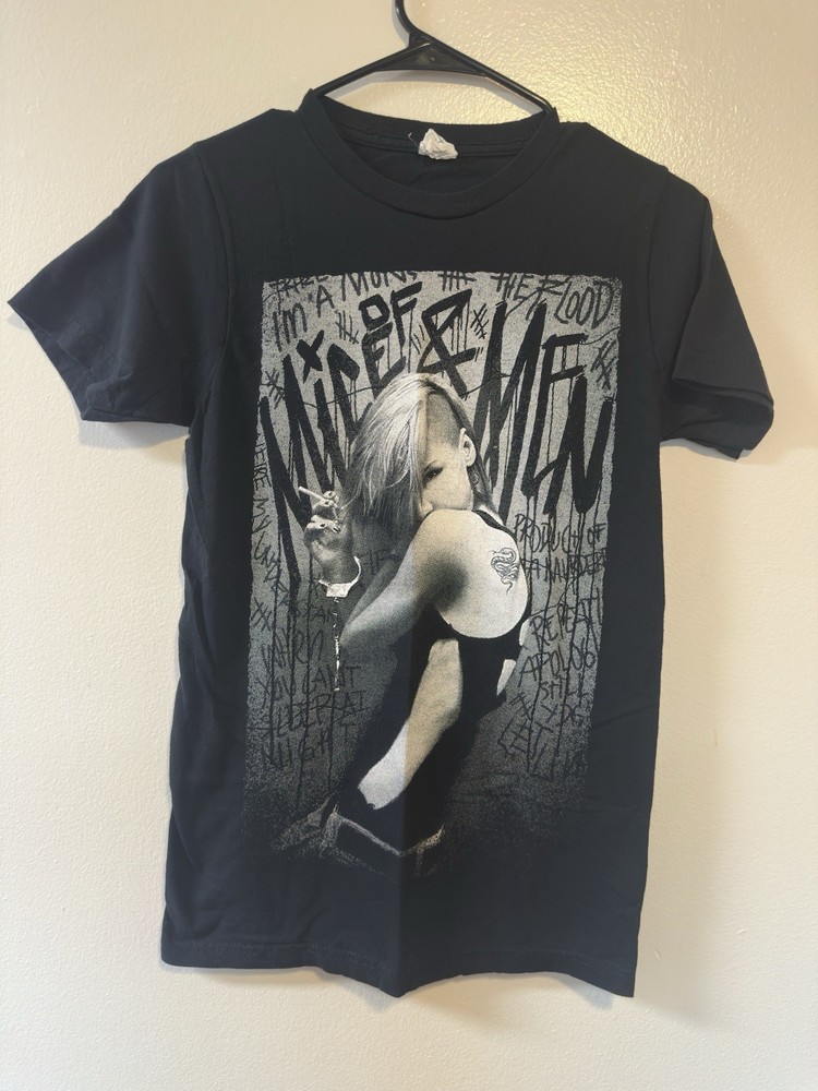 Of Mice & Men Band Tee Black Graphic T-Shirt Small Bay Island Sportswear