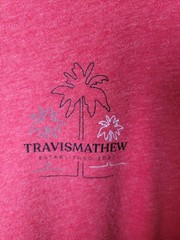 TravisMathew Men’s T-Shirt Size L Red Heather Palm Tree Graphic Tee