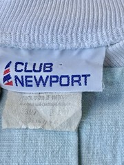 Vintage 90s Club Newport Henley Shirt Mens L Blue White Elastic Waist Beach Golf