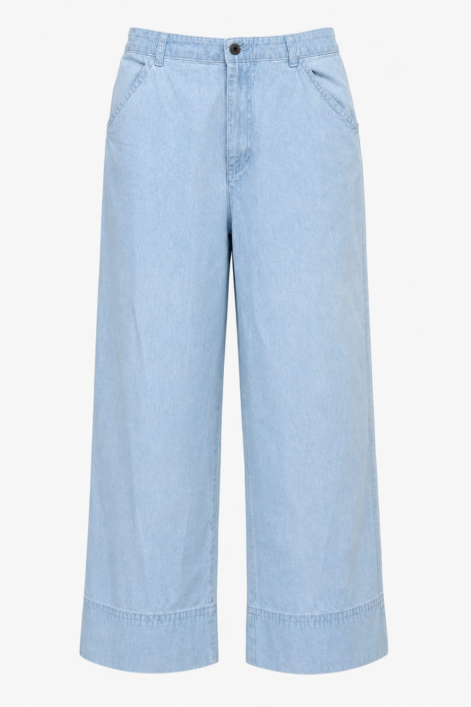 1990s Vintage Grunge Denim Trousers Light Blue Ankle-length Medium
