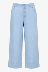 1990s Vintage Grunge Denim Trousers Light Blue Ankle-length Medium