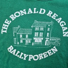 Vintage 80s Politics Shirt Size S “The Ronald Reagan Ballyporeen” Ireland Green