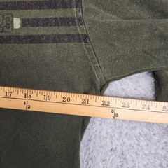 Vintage D Lab Shirt Mens Large Green Long Sleeve Stripe Logo Graphic 90s Y2k