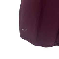 BYLT Drop Cut SS Lux Shirt Mens Large Maroon Burgundy Curved Hem Athletic Fit