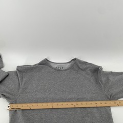 BYLT Drop Cut LS Mens Large Grey Lux Blend Long Sleeve Tee Shirt Curved Hem