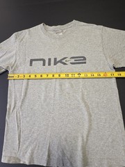 Vintage Nike Gray Spellout Logo T-Shirt Made in USA Mens Medium Y2K Graphic Tee