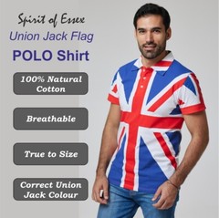 Union Jack POLO Shirt with Collar Size: S-3XL 100% Cotton New quick dispatch