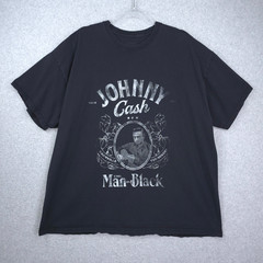 Johnny Cash Shirt 3X Black The Man in Black Nashville Tennessee Crew Neck Tee