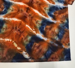 Gildan Handmade Ice Tie Dye T-Shirt Unisex Adult Size 2XL Orange Blue Tee NEW