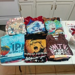 Bulk Lot 48 Tie Dye Shirts Size Large Assorted Graphics Sports Anime Festival #2