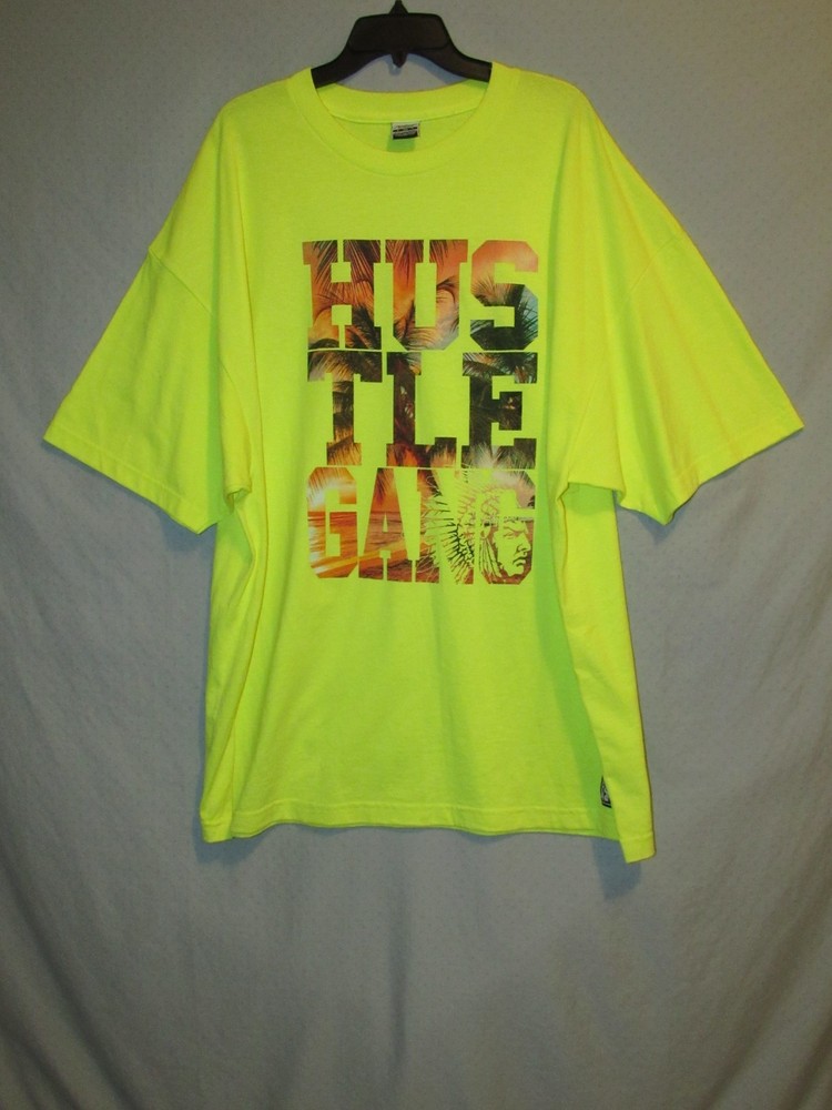 Hustle Gang Hi-Vis Yellow T-Shirt 3XL 100% Cotton Excellent+