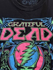 Grateful Dead Liquid Blue Blacklight T-Shirt SYF Steal Your Face Skull Glow