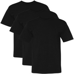 US Military Solid Color T-Shirts 100% Cotton Made in USA Short Sleeve Tees 3PACK