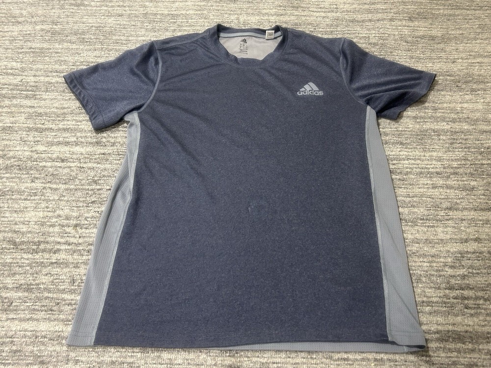 Adidas Shirt Adult Large Grey Climacool Stay Cool Short Sleeve Lightweight Mens