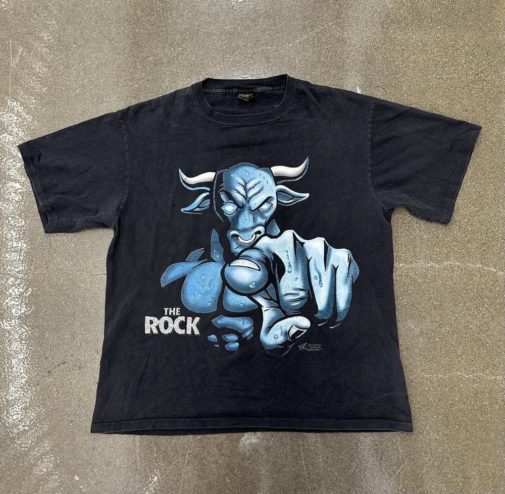 Vintage 1998 The Rock Brahma Bull WWF Shirt – Changes Tag – XL- Single Stitch