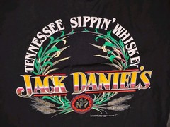 Vintage Jack Daniels 1989 Hooded Graphic T-shirt Mens LG Short Sleeve USA Made
