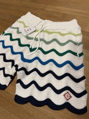 Casablanca Men’s Gradient Wave Crochet Shirt/Short Set – Size Large