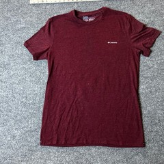 Columbia T-Shirt Mens Size Large Maroon Short Sleeve Cotton Blend Logo Athletic