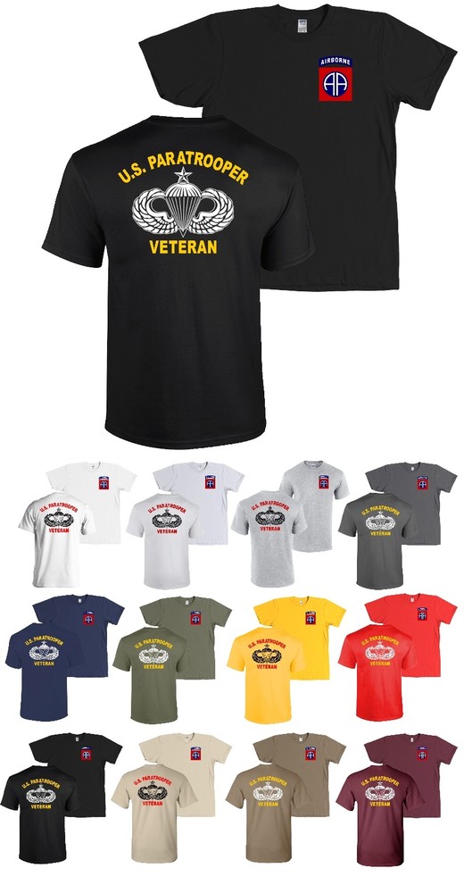 82nd Airborne Division SENIOR US Paratrooper Veteran T-Shirt Infantry Army – NEW